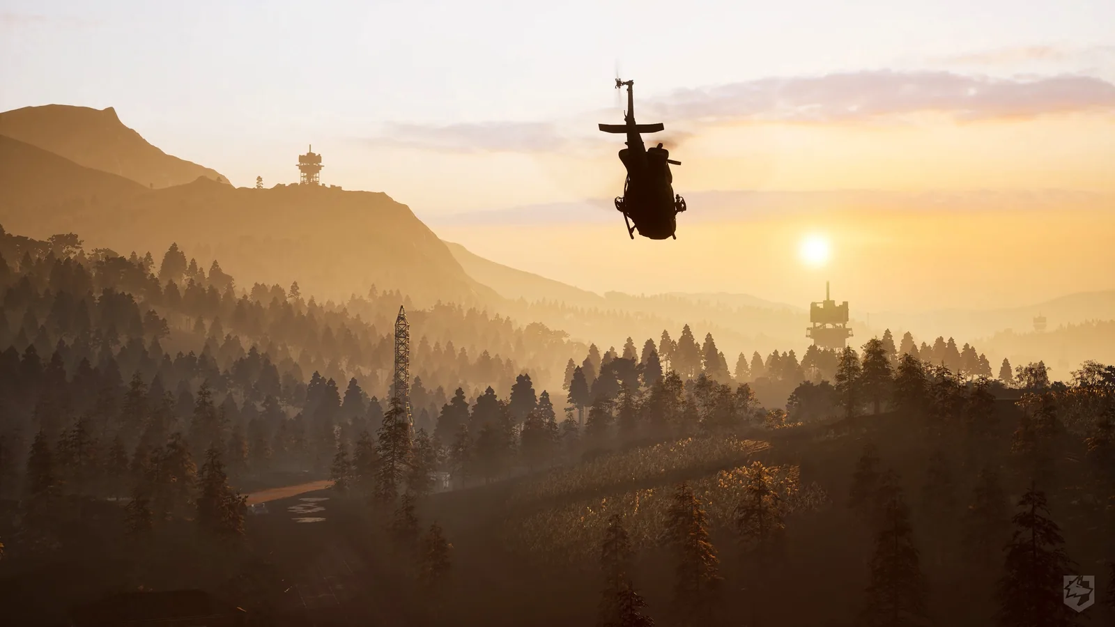A helicopter crossing the mountainous WARDOGS battlefield