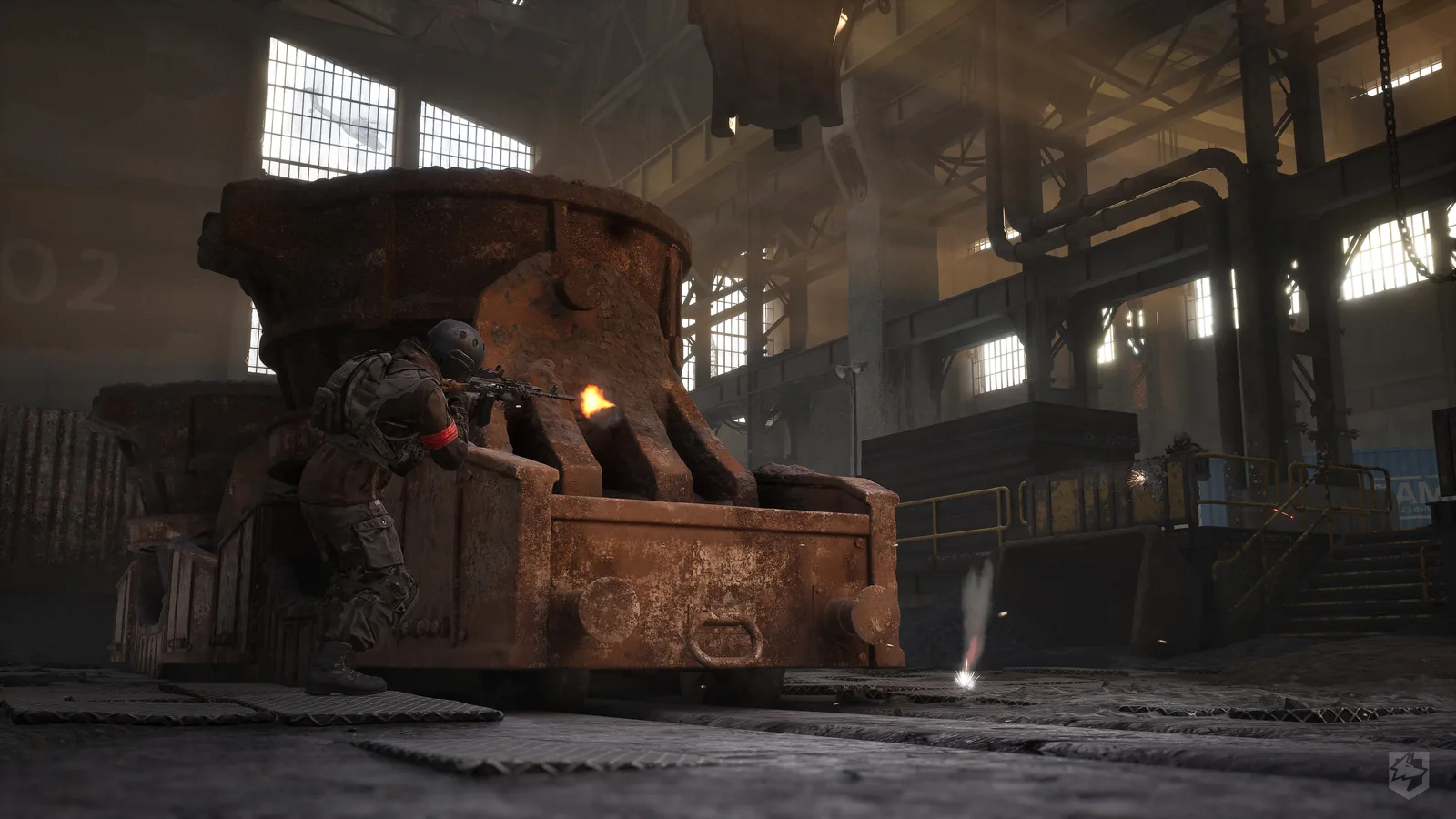 A WARDOGS match in progress inside a foundry