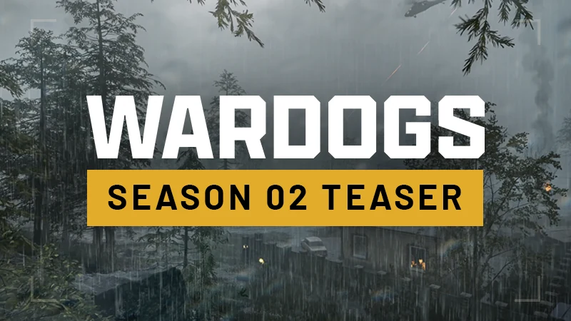 Official WARDOGS Season 02 teaser image in a rainy forest